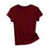 Verano Nuevo Lyocell Lana Manga Corta Estilo Japonés Simple Color Sólido Cuello Redondo Coreano Casual Transfronterizo Wholesale Ropa de Mujer
