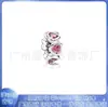 Panjiadora s925 Cobre Blanco Chapado en Plata Espaciador de Amor Trébol de Cuatro Hojas Amor Cadena Pequeña Colgante Pulsera Cuentas