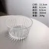 Estilo Coreano Estilo Ins Tazón de Vidrio Rayado Transparente Simple Frutero Ensaladera Pequeño Tazón Doméstico Tazón para Helado Postre