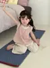 Nueva Camiseta sin Mangas de Encaje Estilo Coreano de Verano para Niñas de Yimai Clothing, Top Chaleco Dulce de Princesa para Niños