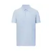 Camisa Polo de Verão 170g Nylon com Núcleo Oco Respirável 3D Hexagonal Exquisite Pérola Textura Semelhante a Nuvem Gola Lapela Manga Curta com Bordado