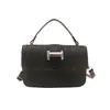 Bolsa Pequena Quadrada Color Block Tecida 2026 Verão Novo Design de Nicho Bolsa de Mão Ombro Único Transversal Estilo Floresta Bolsa de Palha