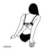Pegatinas de Tatuaje Minimalistas Personalizadas en Blanco y Negro, Pegatinas de Tatuaje Temporales, Pegatinas de Tatuaje Impermeables de Estilo Fresco en Stock para Halloween
