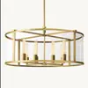 Lustre de Cobre Estilo Americano Luxo Leve Sala de Estar Luz Villa Hotel Engenharia Vidro Decorativo Pós-moderno Luz Simples Europeu Lustre
