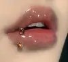 Amazon AliExpress new inner teeth stainless steel glitter film horseshoe ring lip ring earrings gradient nasal septum
