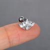 Pendientes de tachuela populares europeos y americanos para mujer, ojo de caballo, circonita, forma de corona, tornillo, clavo para el lóbulo de la oreja, comercio electrónico transfronterizo, pendientes populares
