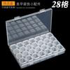 Caja de almacenamiento de 28 herramientas para uñas, se puede montar y desmontar, caja de color transparente, caja de subembalaje para decoraciones de uñas, anticaída