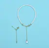 Cadena de Extensión de Plata de Ley S925 Forma de Y Deslizante Ajustable Cadena de Cola de Corazón Collar de Perlas Pulsera Material de Accesorios DIY