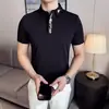 Camisa Polo Bordada con Solapa para Hombre, Nuevo Estilo Chino con Diseño de Flor de Ciruelo, Camiseta Casual de Manga Corta Ajustada Verano al por Mayor