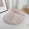 Nuevo Sombrero de Sol con Lentejuelas para Mujer, Sombrero de Sol Anti-UV de Verano para Exteriores, Ciclismo, Sombrero de Sol de Ala Grande