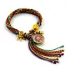 Pulsera Tejida a Mano de Hilo de Algodón de Tíbet Trenzada Wuye Manjushri Zorro Hada Thangka Pulsera de Reencarnación Pulsera Tejida a Mano Estilo Tíbet