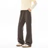 Novedad de otoño para hombre, pantalones de fideos de arroz 190 de altura extendida, pantalones rectos casuales, holgados y fluidos para hombre