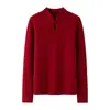 Novedad de otoño e invierno en punto estilo chino Tang para mujer, top con cuello cheongsam, suéter de punto con cuello mao abotonado, jersey de cachemir básico