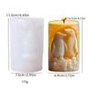 Molde de Vela Cilíndrica con Relieve de Pareja de Pingüinos, Manualidad de Yeso, Regalo de San Valentín, Decoración del Hogar