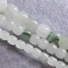 Jade de Seda Dourada de Xinjiang Tianshan Verde Estilo Antigo Contas Soltas, Contas de Jade com Padrão Verde para Acessórios e Joias Artesanais DIY