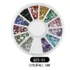 Amazon Venda Quente Transfronteiriça Joias de Arte de Unhas Disco de 12 Grades Broca de Arte de Unhas Mista Strass Colorido de Fundo Plano Formato Broca Adesiva