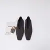 6612-1 Nuevos Zapatos Planos Cuadrados Tejidos para Mujer, Zapatos de Abuela de Suela Plana Estilo Retro, Zapatos de Salón Versátiles de Cuero Suave Cómodos