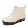 Botas de Lluvia de Moda Transfronterizas Botas de Lluvia Cortas para Mujer Suela Gruesa Antideslizante Calzado Exterior de Goma Impermeable para Pesca al Aire Libre Lavado de Autos Zapatos de Agua para Mujer