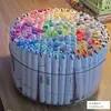 Caja de Almacenamiento para Marcadores Portalápices Giratorio Acrílico Cosméticos Papelería Lápices de Colores Bolígrafo Dormitorio Organizador de Escritorio