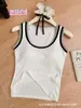 Chaleco de Algodón Acanalado Bloque de Color Hombro Ancho para Mujer con Almohadillas en el Pecho para Cubrir los Senos Laterales, Adecuado para Usar en Capas o Solo, Top Básico sin Mangas de Corte Ajustado