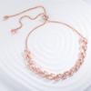 Moda Transfronteiriça Pulseira de Cristal Europeia e Americana Luxo Leve Pulseira de Zircônia Cravejada de Diamantes Corrente Deslizante Simples Sofisticada Verão Mulheres