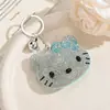 Llavero creativo de gato con incrustaciones de diamantes, lindo colgante de dibujos animados para bolso, accesorio de moda para niñas, regalo con diamantes estampados en caliente