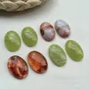 Parche de resina de media pastilla con patrón de agua ovalado de dos colores para jóvenes, accesorios de bricolaje, materiales de joyería hechos a mano al por mayor