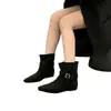 Botines de moda para mujer, nueva colección otoño/invierno 2025, botines Chelsea de punta fina, botines ajustados de gamuza, botines western de mezclilla, estilo moderno