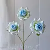 3 Rosas Artificiais Elsa para Decoração de Cena de Casamento, Decoração de Casa e Hotel, Rosas para Atacado Transfronteiriço