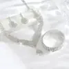 Joias da Moda Europeia e Americana Populares Transfronteiriças, Luxo Acessível Colares e Brincos Brilhantes Full-Diamond, Conjuntos de Colares de Luxo e High-End