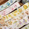 Cinta de Washi para Diario Yiniao y Serie Ode Floral Tema Floral Decoración de Diario Material para Manualidades Pegatinas Reutilizables 6 Diseños
