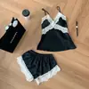 Pijama de seda de hielo para mujer, estilo verano, puro y deseable, conjunto de camisola y shorts con copas, conjunto sexy de dos piezas para casa