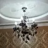 Candelabro de estilo europeo lámpara de cristal creativa negro gris sala de estar comedor retro simple estudio iluminación posmoderna dormitorio
