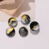 Adesivo Redondo de Resina Dourado Degradê ZhenTu Acessórios para Joias DIY Acessórios de Botão Material Decorativo para Capa de Celular
