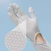 Guantes de Seda de Hielo con Protección Solar para Mujer Verano Exterior Anti-UV Delgados Transpirables Guantes de Ciclismo Antideslizantes Dedos al Descubierto Pantalla Táctil