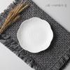 Prato de dim sum de bolo em relevo estilo europeu prato de cerâmica 6 polegadas prato pequeno disco pequeno prato plano prato de porcelana branca doméstico