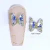 Arte de Uñas Cristal Mariposa Diamante Joyería Super Brillante Hielo Transparente Color Aurora Popular en Internet Venta Caliente Decoración de Uñas Metálica Tridimensional