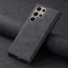 Funda protectora magnética Denior Retro con patrón de cuero sintético para Samsung S26Ultra S25Plus
