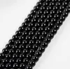 Cuentas Sueltas de Obsidiana Natural Productos Semi-Terminados, Cuentas Espaciadoras de Ágata Negra, Materiales para Manualidades de Bisutería DIY al por Mayor