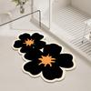 Alfombra de Piso con Flor para Baño Alfombra Absorbente de Lodo Diatomeas Puerta de Entrada Baño Alfombra de Secado Rápido Lodo Diatomeas Alfombrilla Antideslizante para Pies Venta al por Mayor
