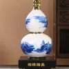 Garrafa de vinho de cerâmica 4kg Pote de vinho em forma de cabaça, garrafa de vinho de porcelana azul e branca, garrafa em forma de cabaça, garrafa para licor branco, garrafa de vinho esférica azul e branca