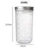Frasco de Vidrio Diamante Transparente Botella de Vidrio para Mermelada Botella Sellada para Yogur Botella Pequeña para Mermelada Botella de Vidrio Diamante