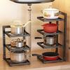 Novo Rack de Armazenamento de Cozinha Rack de Armazenamento Multicamadas Multifuncional Ajustável Suporte para Panelas de Chão Gabinete de Pia Inferior Suporte para Panelas Interno