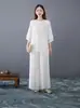 Una generación de primavera 2024 nuevo retro estilo nacional algodón y lino ropa de té Zen ropa de yoga traje de siete mangas para mujer