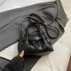 Bolso de Hombro Versátil de Moda para Mujer para Comercio Exterior Transfronterizo, Bolso de Mano de Alta Gama con Patrón Tejido, Bolso Sencillo Tipo Cubo, Bolso Cruzado