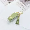 En Stock 30ml Desinfectante de Manos Estuche de Cuero Llavero Desinfectante Antibacteriano Estuche de Cuero Llavero Colgante Accesorio para Bolso