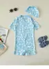 2026 Nuevo Traje de Baño para Bebé Protección Solar Protección UV Traje de Baño Infantil de Dibujos Animados Popular en Instagram Vacaciones en Aguas Termales Traje de Baño de una Pieza