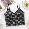Novas letras sem costura impressas lindas costas tipo sling com almofada no peito sem anel de aço uso externo colete esportivo uso interno peito envolvente roupa íntima