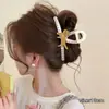 Dulce pinza de tiburón retro para cabello voluminoso, accesorio de pinza para el cabello grande, nuevo y lindo pinza de garra con moño 2026