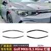 Adecuado para Volkswagen Golf 8, Golf MK8, 8.5, 2020+ ceja de faro delantero pegatina para coche, modificación transfronteriza